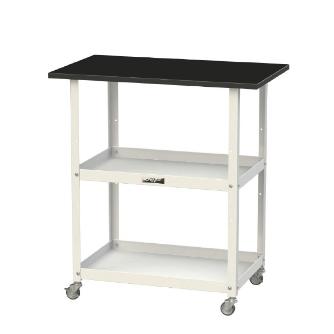 山金工業（株） 天板付きラボワゴンH825 棚板2枚仕様 LKTCM ＬＡＢシリーズ天板付ラボワゴン　Ｈ８２５ LKTCM-7545BKW