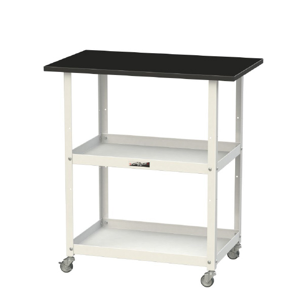 山金工業（株） 天板付きラボワゴンH825 棚板2枚仕様 LKTCM ＬＡＢシリーズ天板付ラボワゴン　Ｈ８２５ LKTCM-7545BKW