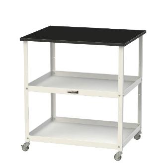 山金工業（株） 天板付きラボワゴンH825 棚板2枚仕様 LKTCM ＬＡＢシリーズ天板付ラボワゴン　Ｈ８２５ LKTCM-7560BKW