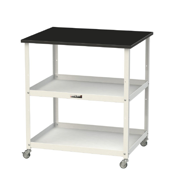 山金工業（株） 天板付きラボワゴンH825 棚板2枚仕様 LKTCM ＬＡＢシリーズ天板付ラボワゴン　Ｈ８２５ LKTCM-7560BKW