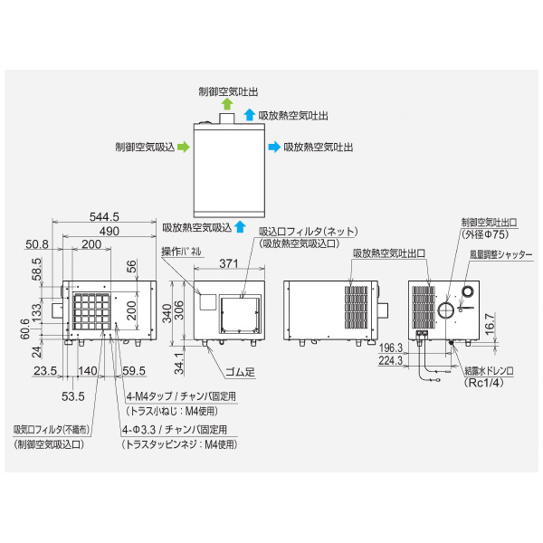 オリオン機械（株） ノンフロン精密空調機 PAP ノンフロン精密空調機 PAP01C-RA