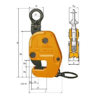 （株）スーパーツール 横吊クランプ(ロックハンドル式自在シャックルタイプ) GVC-E 横吊クランプ GVC1ERF