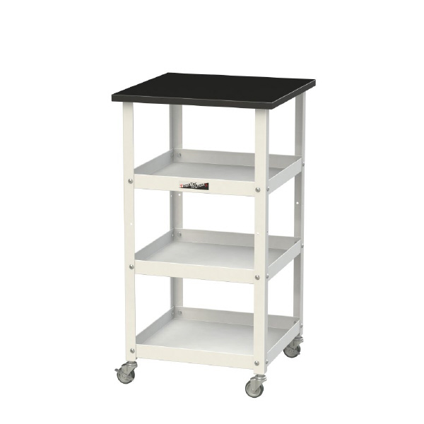 山金工業（株） 天板付きラボワゴンH825 棚板3枚仕様 LKTCM ＬＡＢシリーズ天板付ラボワゴン　Ｈ８２５ LKTCM-4545T3BKW