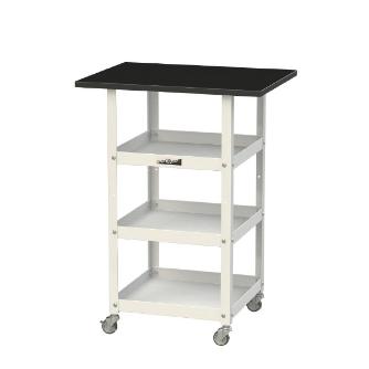 山金工業（株） 天板付きラボワゴンH825 棚板3枚仕様 LKTCM ＬＡＢシリーズ天板付ラボワゴン　Ｈ８２５ LKTCM-6045T3BKW