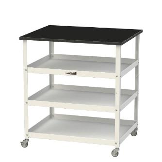 山金工業（株） 天板付きラボワゴンH825 棚板3枚仕様 LKTCM ＬＡＢシリーズ天板付ラボワゴン　Ｈ８２５ LKTCM-7560T3BKW