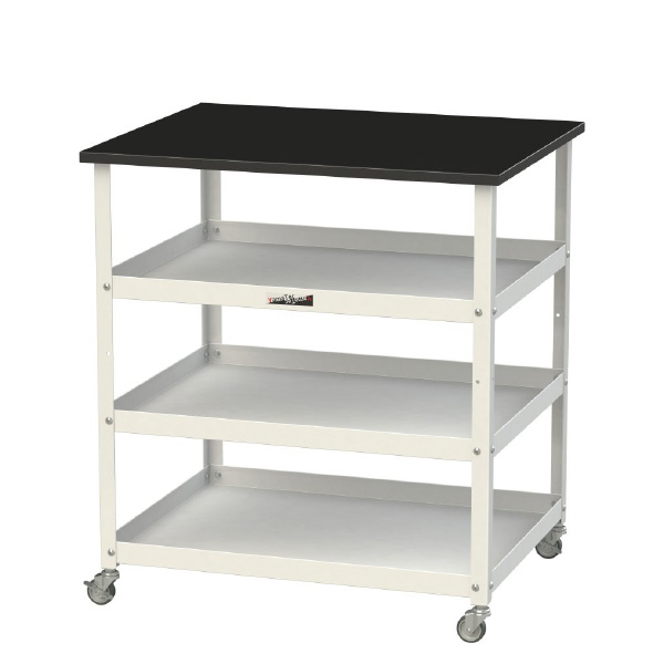 山金工業（株） 天板付きラボワゴンH825 棚板3枚仕様 LKTCM ＬＡＢシリーズ天板付ラボワゴン　Ｈ８２５ LKTCM-7560T3BKW