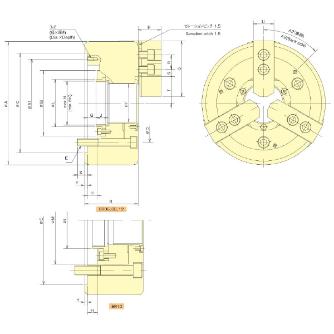 （株）北川鉄工所 高精度大貫通穴径中空パワーチャック BR 高精度大貫通穴径中空パワーチャック BR05
