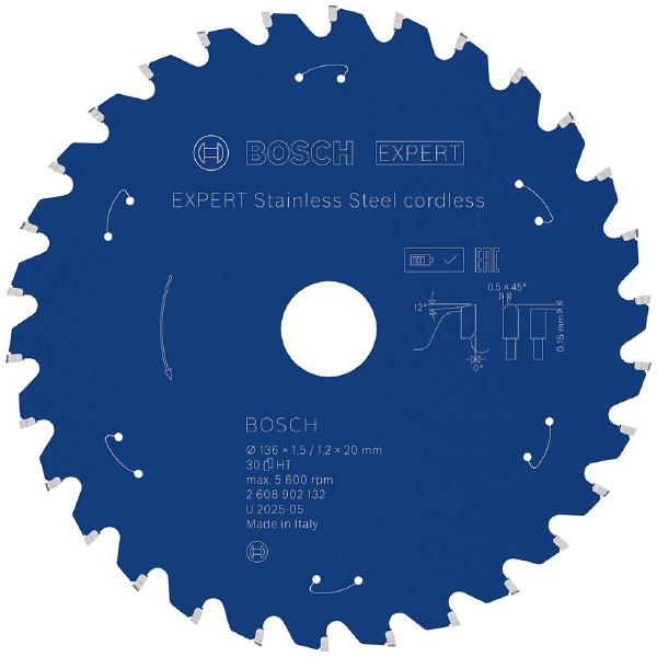 ボッシュ（株） コードレス工具専用チップソー＆丸のこ刃 エキスパート エキスパート　ステンレス用　チップソー 2608902132