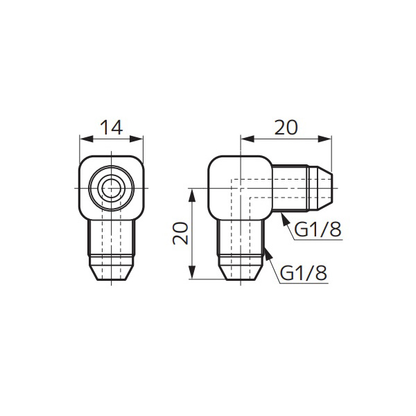 住友電気工業（株） コネクタ J-G1/8 コネクタ J-G1/8-G1/8-90
