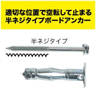 ジェフコム（株） 先端ドリル付ボードアンカー 半ネジタイプ JP-A 先端ドリル付ボードアンカー　半ネジタイプ JP-A-409GDM