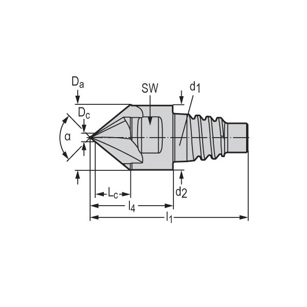 ワルタージャパン（株） 超硬面取りエンドミル 90° MC500 超硬面取りエンドミル　９０° MC500-16.0E8P090-WJ30TP
