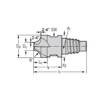 ワルタージャパン（株） 超硬 R 面取りエンドミル MC503 超硬　Ｒ　面取りエンドミル MC503-10.0E4P200-WJ30TP