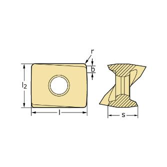 ワルタージャパン（株） ミーリングカッター用チップ LNGX ミーリングカッター用チップ LNGX130708R-L55 WPP35G