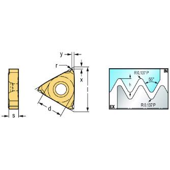 ワルタージャパン（株） めねじ旋削チップ TS16-IR めねじ旋削チップ TS16-IR14W WMP32G