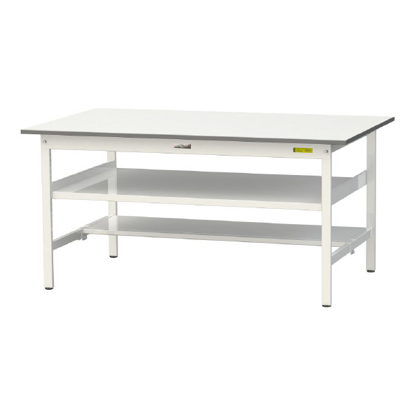 山金工業（株） ワークテーブル150シリーズ　固定式　中間棚板+半面棚板付　SUP ワークテーブル１５０シリーズ　固定式 SUP-1590TF-WW