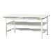 山金工業（株） ワークテーブル150シリーズ　固定式　中間棚板+半面棚板付　SUP ワークテーブル１５０シリーズ　固定式 SUP-1590TF-WW