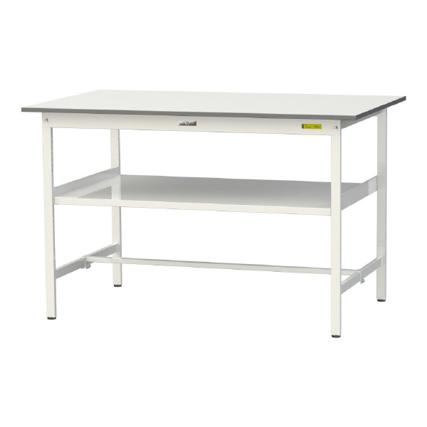 山金工業（株） ワークテーブル150シリーズ　固定式　中間棚板付　SUPH ワークテーブル１５０シリーズ　固定式 SUPH-1590F-WW