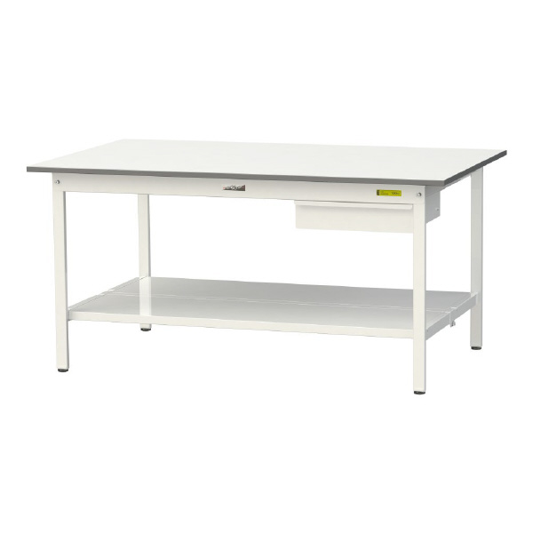 山金工業（株） ワークテーブル150シリーズ　固定式　キャビネット+全面棚板付　SUP ワークテーブル１５０シリーズ　固定式 SUP-1590UTT-WW