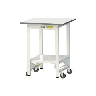山金工業（株） ワークテーブル150シリーズ　ワンタッチ移動タイプ　全面棚板付　SUPU ワークテーブル１５０シリーズ　移動式 SUPU-660TT-WW