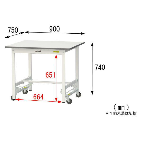 山金工業（株） ワークテーブル150シリーズ　ワンタッチ移動タイプ　SUPU ワークテーブル１５０シリーズ　移動式 SUPU-975-WW