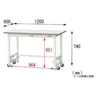 山金工業（株） ワークテーブル150シリーズ　ワンタッチ移動タイプ　SUPU ワークテーブル１５０シリーズ　移動式 SUPU-1260-WW