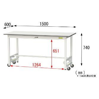 山金工業（株） ワークテーブル150シリーズ　ワンタッチ移動タイプ　SUPU ワークテーブル１５０シリーズ　移動式 SUPU-1560-WW