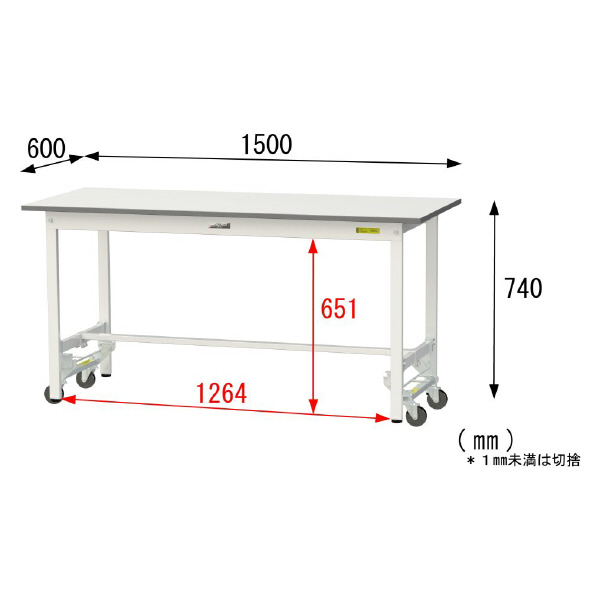 山金工業（株） ワークテーブル150シリーズ　ワンタッチ移動タイプ　SUPU ワークテーブル１５０シリーズ　移動式 SUPU-1560-WW