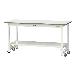 山金工業（株） ワークテーブル150シリーズ　ワンタッチ移動タイプ　全面棚板付　SUPU ワークテーブル１５０シリーズ　移動式 SUPU-1560TT-WW