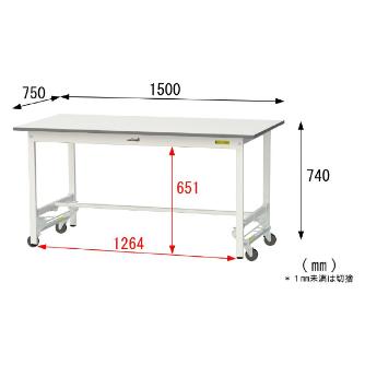 山金工業（株） ワークテーブル150シリーズ　ワンタッチ移動タイプ　SUPU ワークテーブル１５０シリーズ　移動式 SUPU-1575-WW