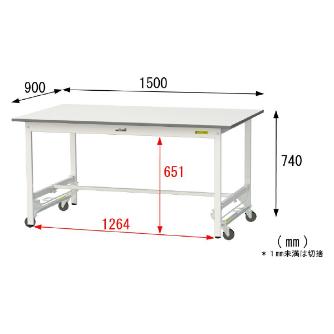 山金工業（株） ワークテーブル150シリーズ　ワンタッチ移動タイプ　SUPU ワークテーブル１５０シリーズ　移動式 SUPU-1590-WW