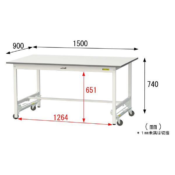 山金工業（株） ワークテーブル150シリーズ　ワンタッチ移動タイプ　SUPU ワークテーブル１５０シリーズ　移動式 SUPU-1590-WW