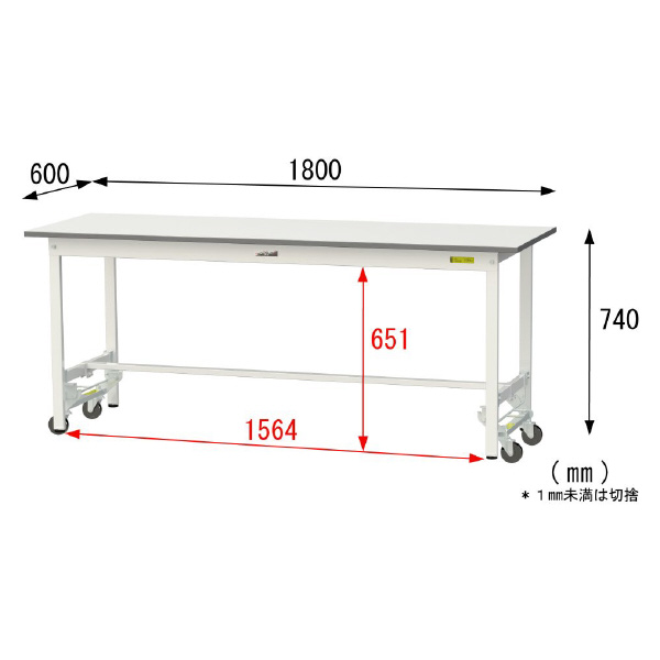 山金工業（株） ワークテーブル150シリーズ　ワンタッチ移動タイプ　SUPU ワークテーブル１５０シリーズ　移動式 SUPU-1860-WW