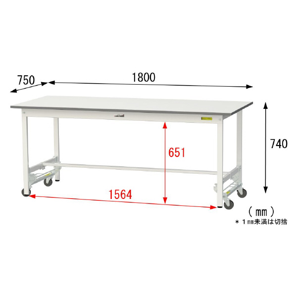 山金工業（株） ワークテーブル150シリーズ　ワンタッチ移動タイプ　SUPU ワークテーブル１５０シリーズ　移動式 SUPU-1875-WW