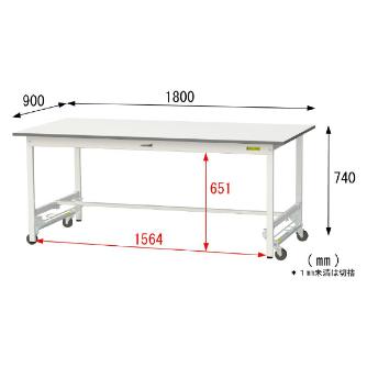 山金工業（株） ワークテーブル150シリーズ　ワンタッチ移動タイプ　SUPU ワークテーブル１５０シリーズ　移動式 SUPU-1890-WW