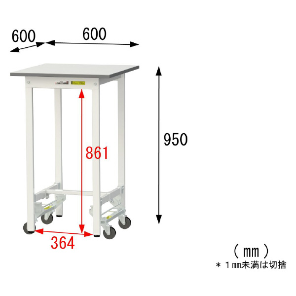 山金工業（株） ワークテーブル150シリーズ　ワンタッチ移動タイプ　SUPUH ワークテーブル１５０シリーズ　移動式 SUPUH-660-WW