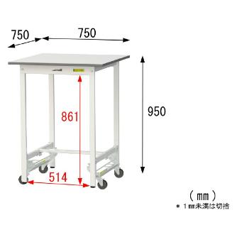 山金工業（株） ワークテーブル150シリーズ　ワンタッチ移動タイプ　SUPUH ワークテーブル１５０シリーズ　移動式 SUPUH-775-WW