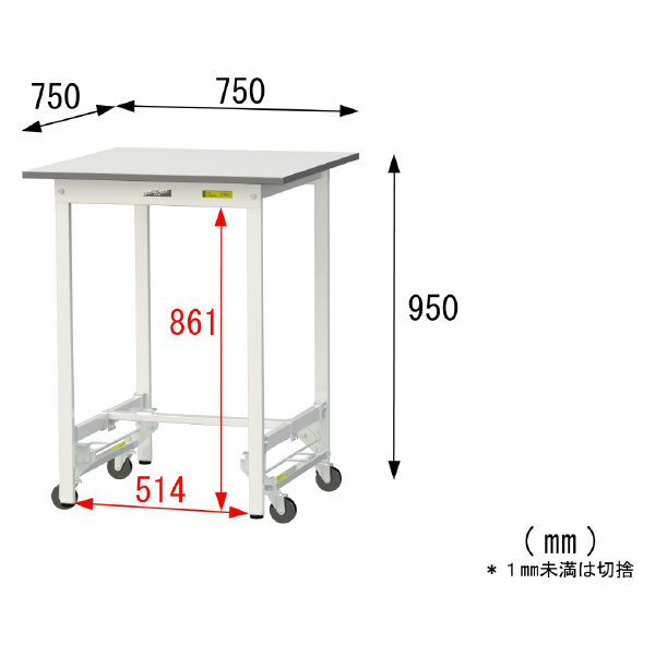 山金工業（株） ワークテーブル150シリーズ　ワンタッチ移動タイプ　SUPUH ワークテーブル１５０シリーズ　移動式 SUPUH-775-WW