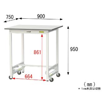 山金工業（株） ワークテーブル150シリーズ　ワンタッチ移動タイプ　SUPUH ワークテーブル１５０シリーズ　移動式 SUPUH-975-WW