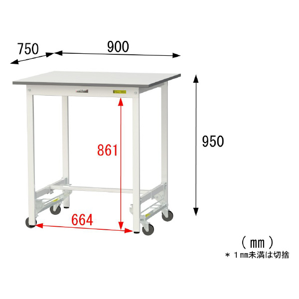 山金工業（株） ワークテーブル150シリーズ　ワンタッチ移動タイプ　SUPUH ワークテーブル１５０シリーズ　移動式 SUPUH-975-WW