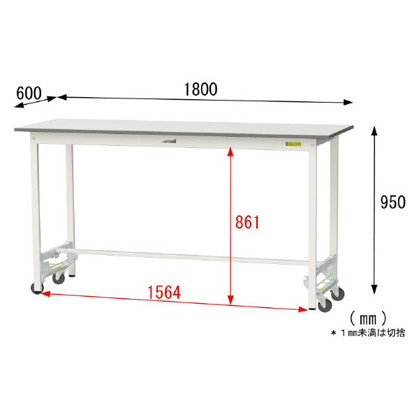 山金工業（株） ワークテーブル150シリーズ　ワンタッチ移動タイプ　SUPUH ワークテーブル１５０シリーズ　移動式 SUPUH-1860-WW