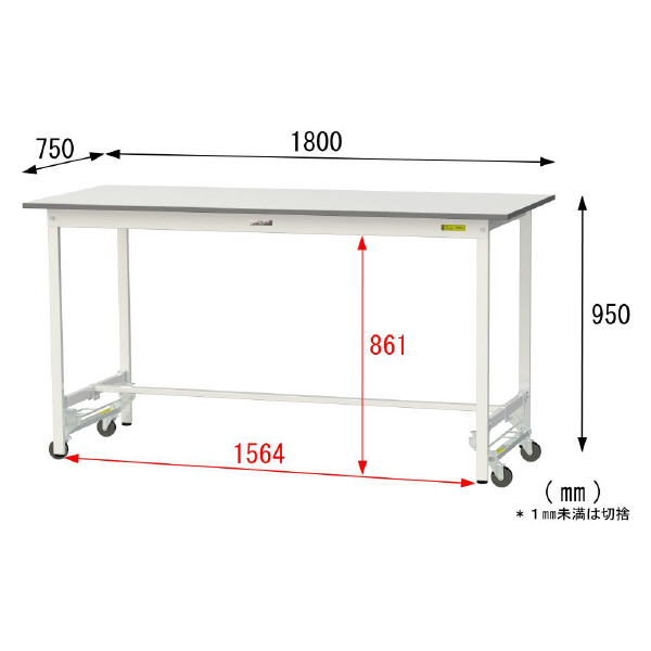山金工業（株） ワークテーブル150シリーズ　ワンタッチ移動タイプ　SUPUH ワークテーブル１５０シリーズ　移動式 SUPUH-1875-WW