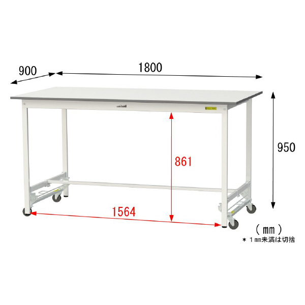 山金工業（株） ワークテーブル150シリーズ　ワンタッチ移動タイプ　SUPUH ワークテーブル１５０シリーズ　移動式 SUPUH-1890-WW