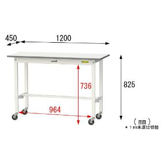 山金工業（株） ワークテーブル150シリーズ　移動式　SUPC ワークテーブル１５０シリーズ　移動式 SUPC-1245-WW