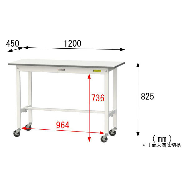 山金工業（株） ワークテーブル150シリーズ　移動式　SUPC ワークテーブル１５０シリーズ　移動式 SUPC-1245-WW