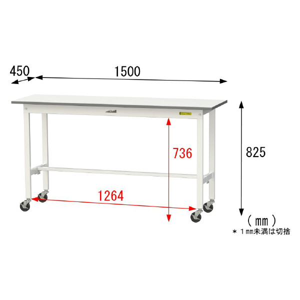 山金工業（株） ワークテーブル150シリーズ　移動式　SUPC ワークテーブル１５０シリーズ　移動式 SUPC-1545-WW