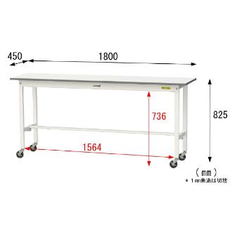 山金工業（株） ワークテーブル150シリーズ　移動式　SUPC ワークテーブル１５０シリーズ　移動式 SUPC-1845-WW