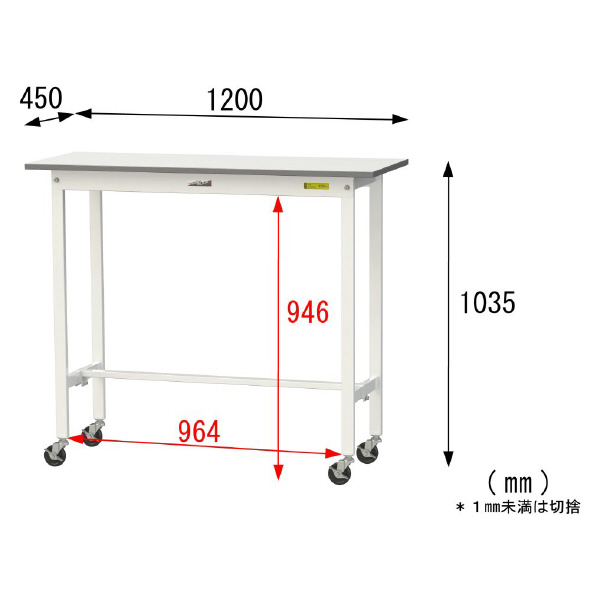 山金工業（株） ワークテーブル150シリーズ　移動式　SUPHC ワークテーブル１５０シリーズ　移動式 SUPHC-1245-WW