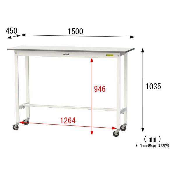 山金工業（株） ワークテーブル150シリーズ　移動式　SUPHC ワークテーブル１５０シリーズ　移動式 SUPHC-1545-WW