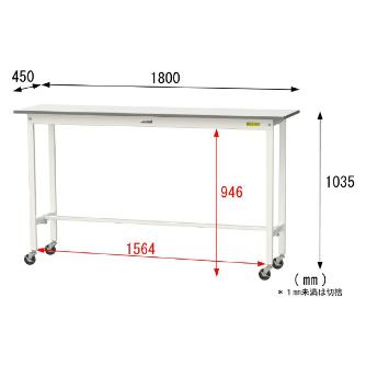 山金工業（株） ワークテーブル150シリーズ　移動式　SUPHC ワークテーブル１５０シリーズ　移動式 SUPHC-1845-WW