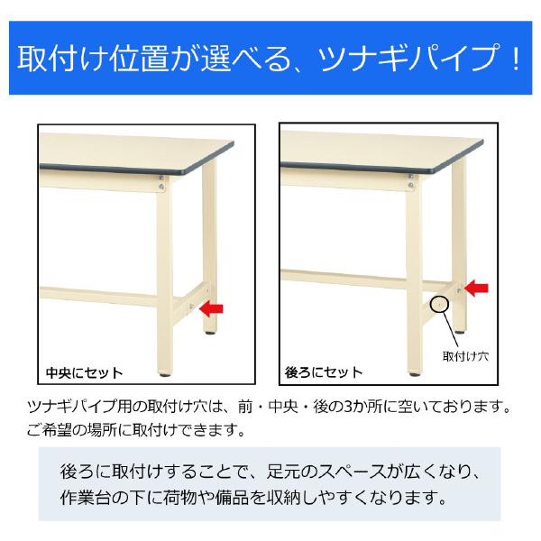 山金工業（株） ワークテーブル300シリーズ　固定式　中間全面棚板付　SWS ワークテーブル３００シリーズ　固定式 SWS-1275S2-GG